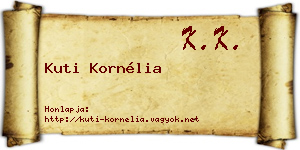 Kuti Kornélia névjegykártya